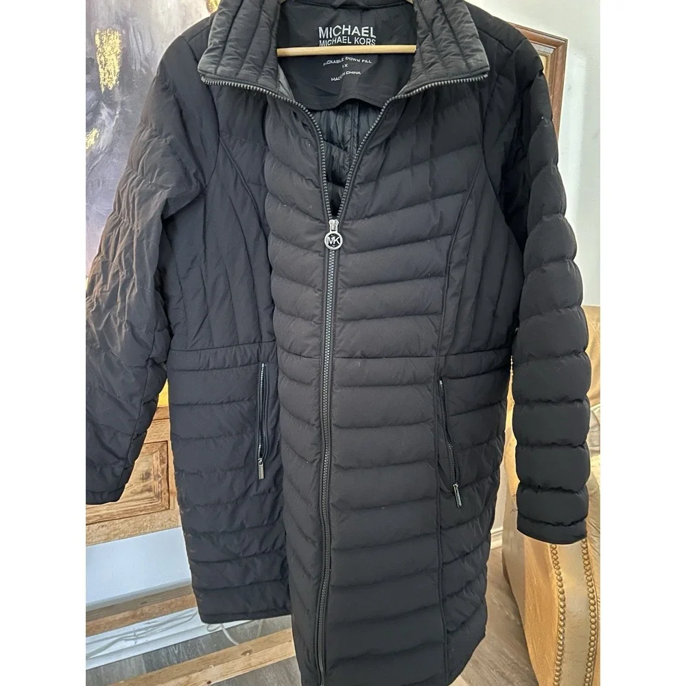 Michael Kors quilted puffer coat Packable Down Fill Large Black